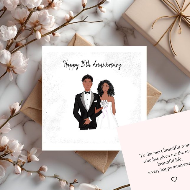 Personalised, Happy Anniversary, black couple, Card (Creator Uploaded)