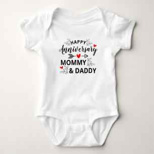 Personalised Happy Anniversary Mummy and Daddy Baby Bodysuit