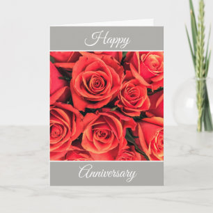 Personalised Happy Anniversary Roses Greeting Card