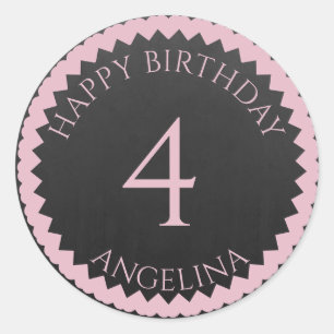 Personalised Happy Birthday add your name age Classic Round Sticker