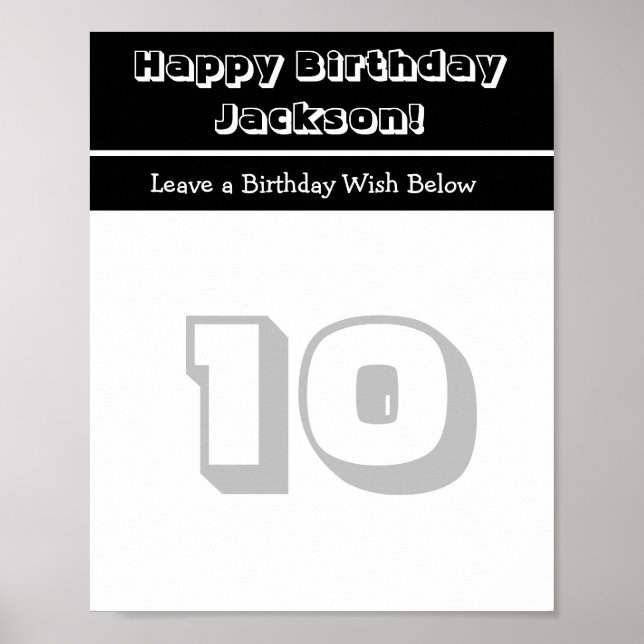 Personalised Happy Birthday Autographs Poster (Front)