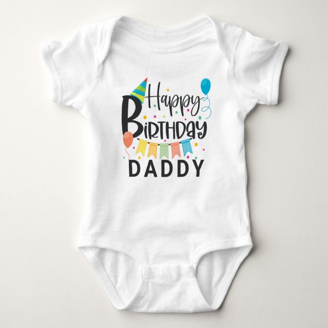 Personalised Happy Birthday Baby Bodysuit (Front)