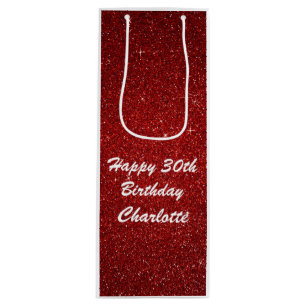Personalised Happy Birthday Bag - Wine, Glossy