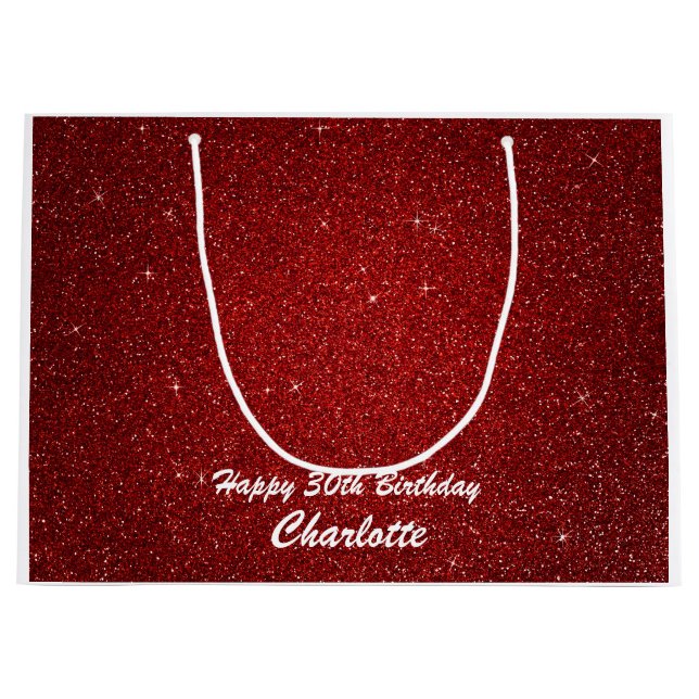 Personalised Happy Birthday Bag - Wine, Glossy (Front)