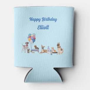 Personalised Happy Birthday Canine Dog Breeds Can Cooler