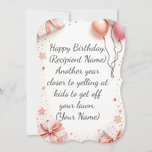 Personalised Happy Birthday Card Custom Name  (Front)