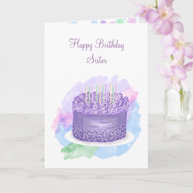 Personalised Happy Birthday Card for Sister (Orchid)