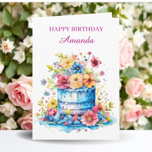 Personalised Happy Birthday Colouring Page Card