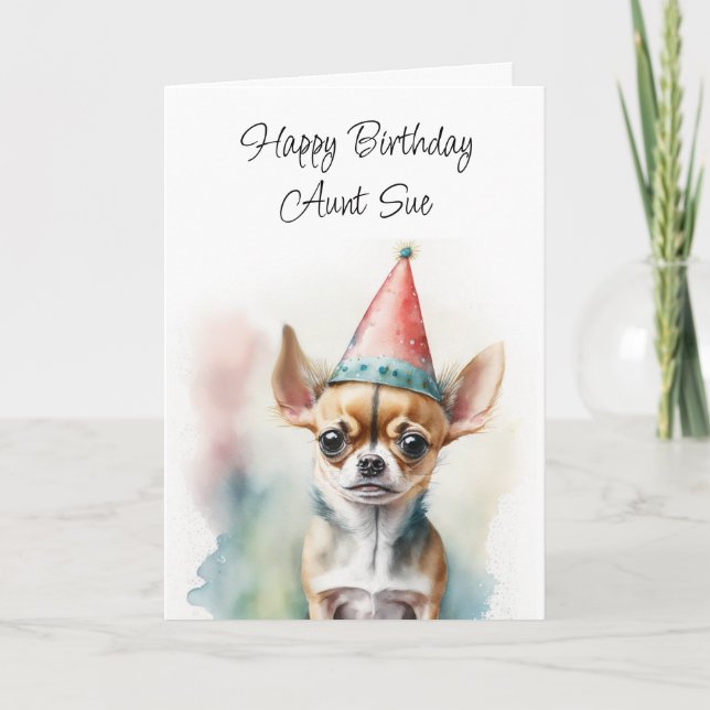 Personalised Happy Birthday | Cute Chihuahua Card (Front)