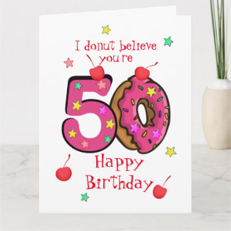 Personalised Happy Birthday Doughnut Decades Card