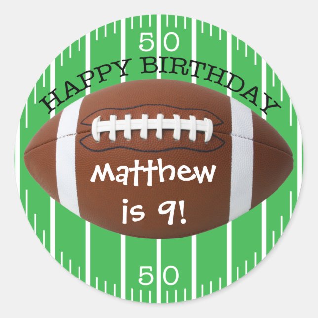 Personalised Happy Birthday Football Sticker (Front)