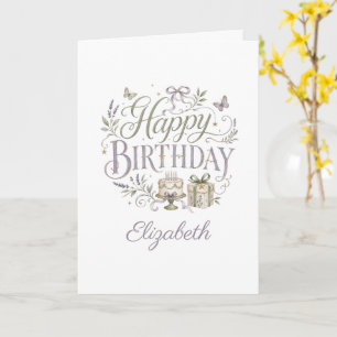 Personalised Happy Birthday for Her Florals Card