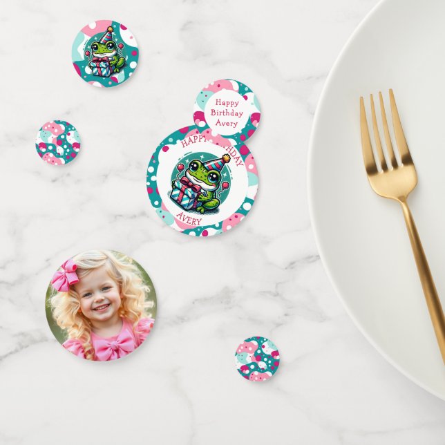 Personalised Happy Birthday Frog Themed   Confetti (Group)