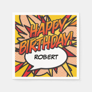 Personalised HAPPY BIRTHDAY Fun Speech Bubble Napkin