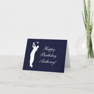 Personalised Happy Birthday Golfer Sports Par  Thank You Card