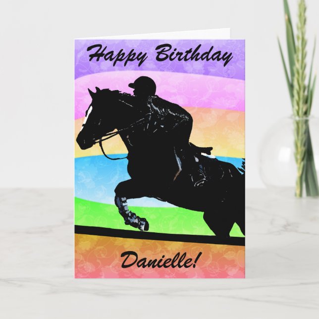 Personalised Happy Birthday Horse Card (Front)