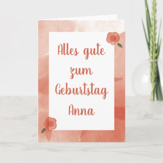 Personalised Happy Birthday in German Card