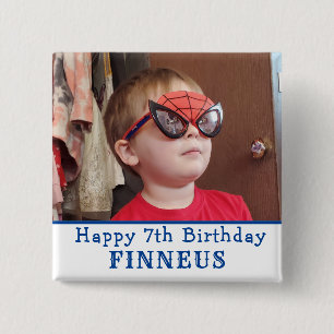 Personalised Happy Birthday Name and Age 15 Cm Square Badge