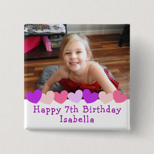 Personalised Happy Birthday Name and Age 15 Cm Square Badge