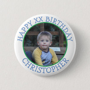 Personalised Happy Birthday Name and Age   6 Cm Round Badge