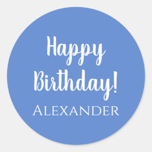 Personalised Happy Birthday Pastel Blue Gift Label