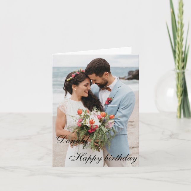 Personalised Happy Birthday Photo husband  Card (Front)