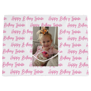 Personalised Happy Birthday Photo Large Gift Bag