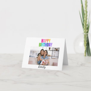 Personalised Happy Birthday Photo Name Quotes  Card