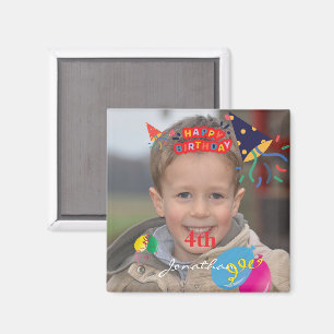 Personalised Happy Birthday Photo Square Magnet