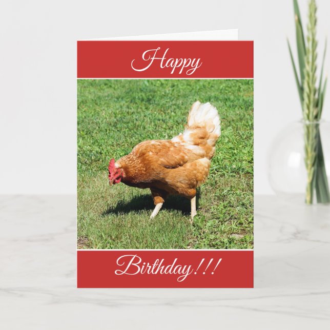 Personalised Happy Birthday Rooster Card (Front)
