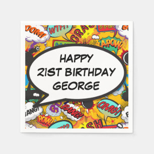 Personalised HAPPY BIRTHDAY Speech Bubble Fun Napkin