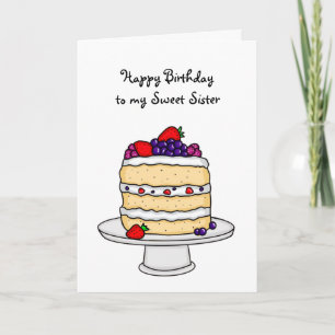 Personalised Happy Birthday Sponge Cake Card