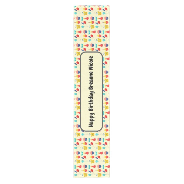 Personalised Happy Birthday Table Runner (Front)