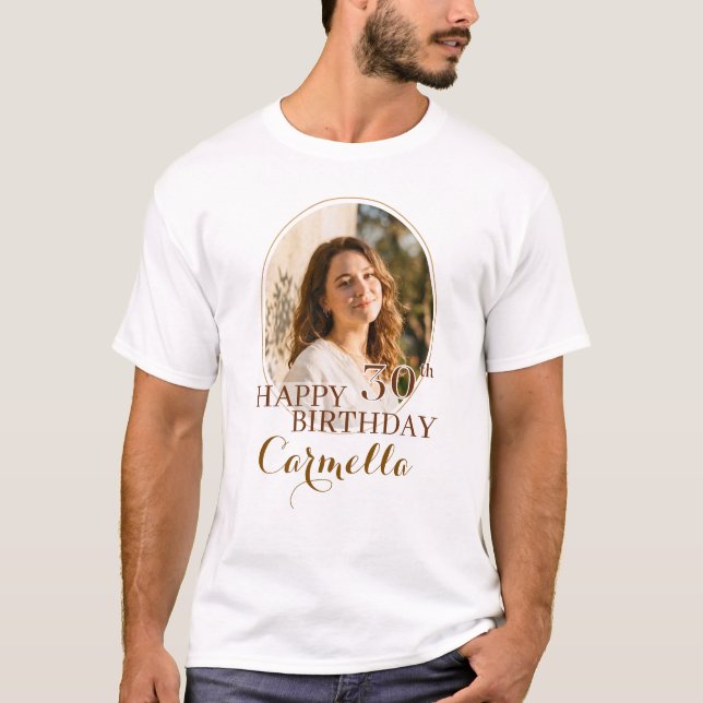 Personalised Happy Birthday Tshirt Custom Photo (Front)