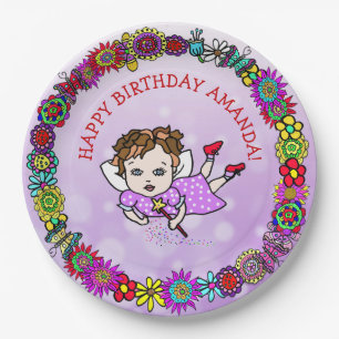 Personalised Happy Birthday Unicorn and Fairy Paper Plate