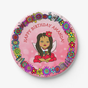 Personalised Happy Birthday Unicorn and Fairy Paper Plate