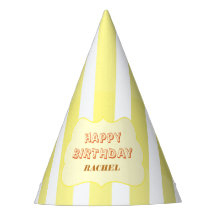 Personalised Happy Birthday Yellow Stripe