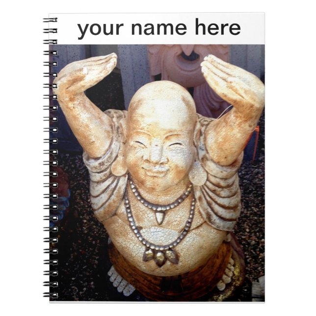 personalised happy buddha notebook (Front)