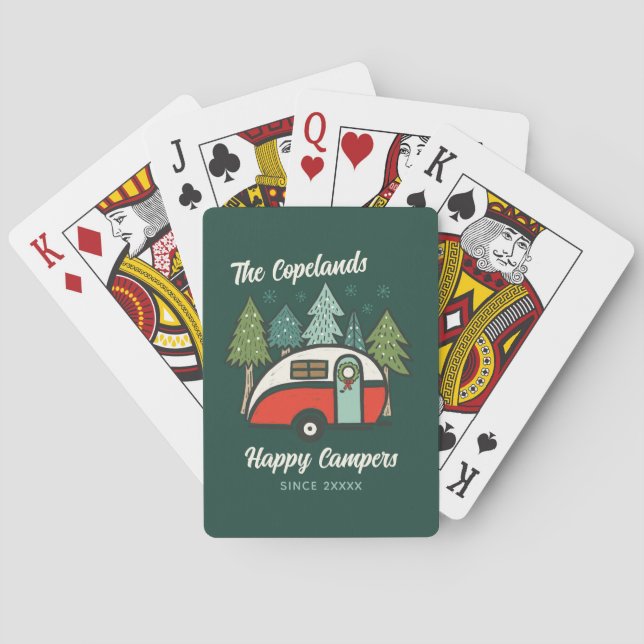Personalised Happy Camper Playing Cards (Back)