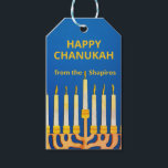 Personalised Happy Chanukah Menorah Gift Tags<br><div class="desc">Personalised Happy Chanukah Menorah Gift Tags.

Change Name before ordering. Can also personalise message on back.</div>