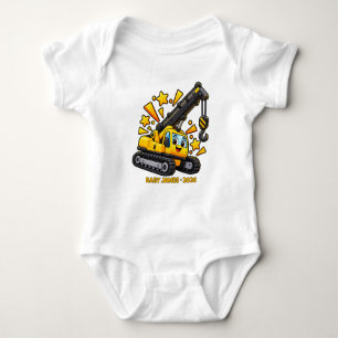 Personalised Happy Crane Baby Bodysuit