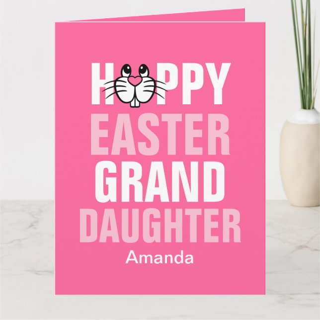 Personalised Happy Easter Bunny Granddaughter Card (Front)