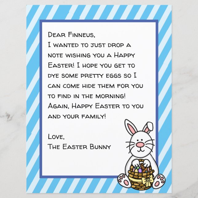 Personalised Happy Easter Bunny Letter   (Front)