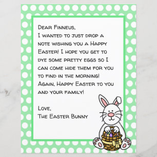 Personalised Happy Easter Bunny Letter