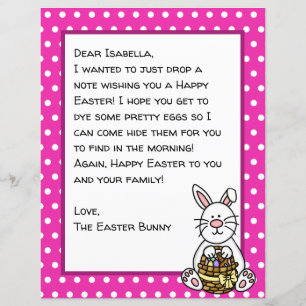 Personalised Happy Easter Bunny Letter   