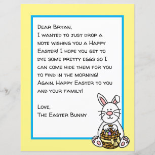 Personalised Happy Easter Bunny Letter 