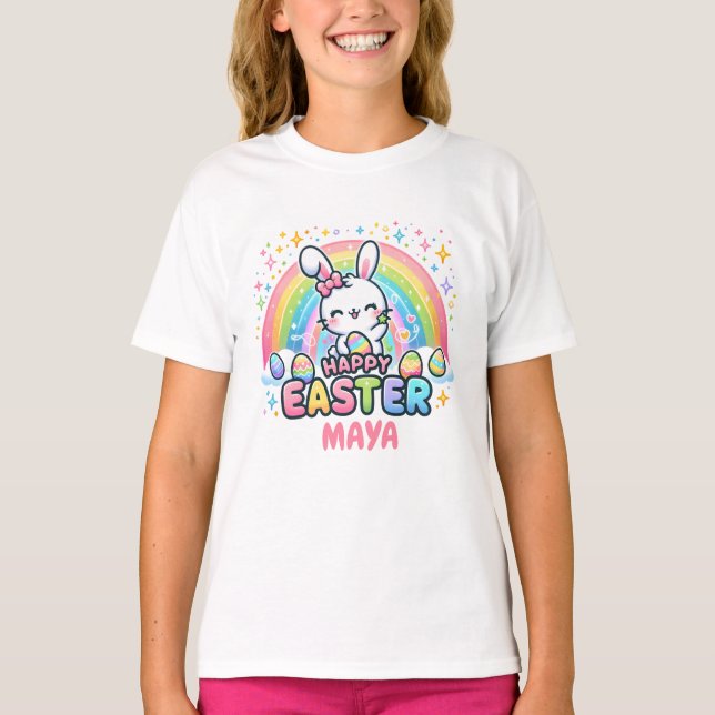 Personalised Happy Easter Bunny T-Shirt (Front)