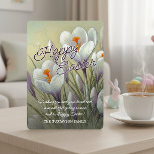 Personalised Happy Easter Crocus Floral Card