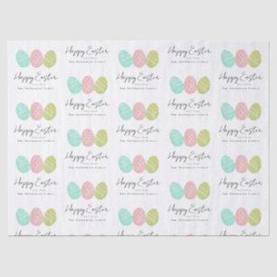 Personalised Happy Easter Eggs Watercolor Tissue Paper