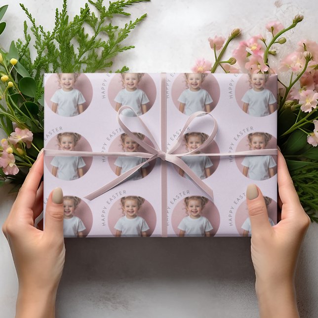 Personalised Happy Easter Pastel Purple  Wrapping Paper (Creator Uploaded)